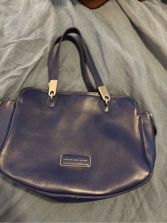 Marc By Marc Jacobs Handbags - Marc by Marc Jacobs deep blue leather shoulder tote with silver hardware
